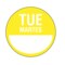 Nevs DaySpots - Tuesday/Martes 3" circle White w/Yellow DDOT-TS3 - alternate 1